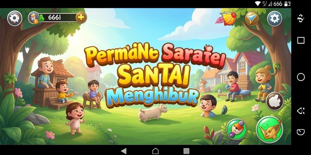 Screenshot menampilkan gameplay 666I yang penuh warna dan menarik.