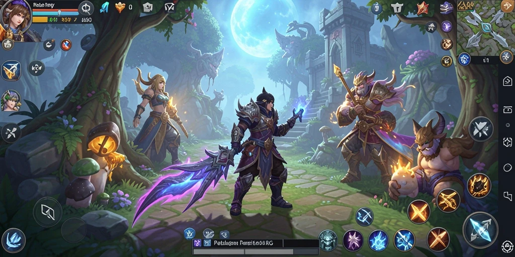 Screenshot utama 66D menampilkan aksi pertarungan RPG yang mendebarkan.
