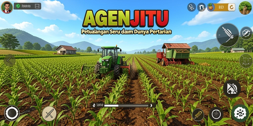 Tampilan menarik dari gameplay AGENJITU yang penuh warna.
