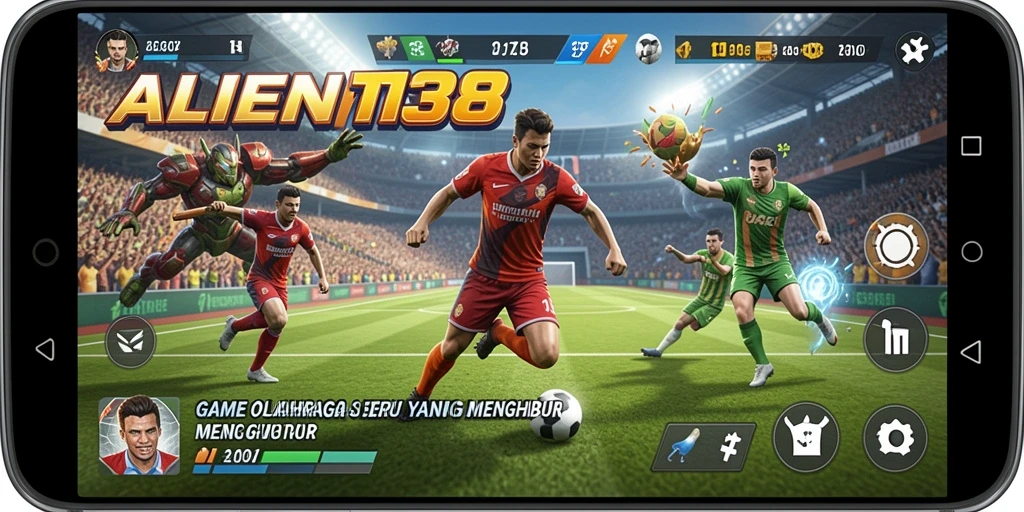 Screenshot ALIEN138 menampilkan aksi mendebarkan dalam permainan olahraga.