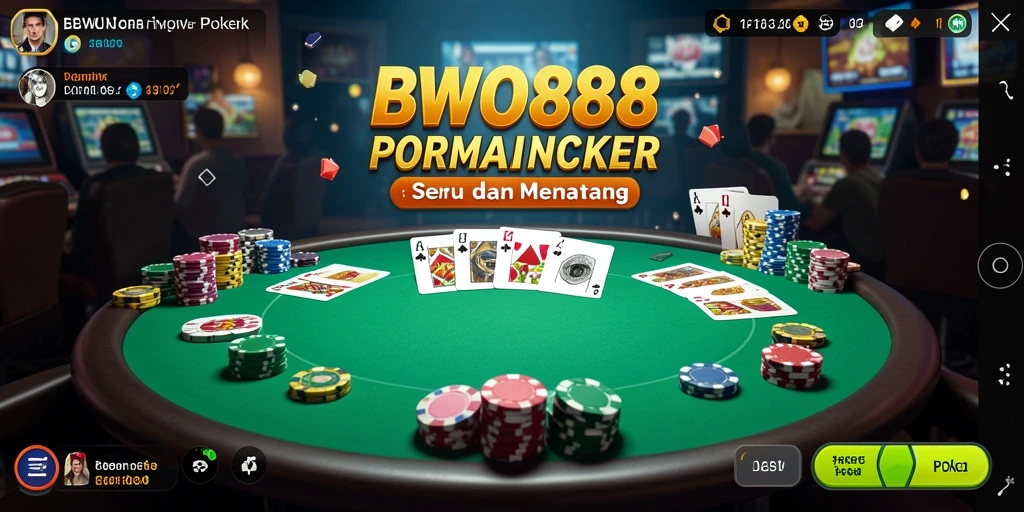 Tampilan gameplay Poker yang mendebarkan di BWO888.