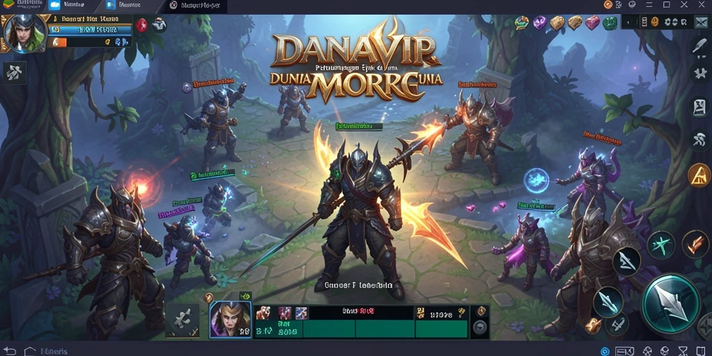 Screenshot gameplay DANAVIP yang menampilkan pertarungan seru di dunia MMORPG.