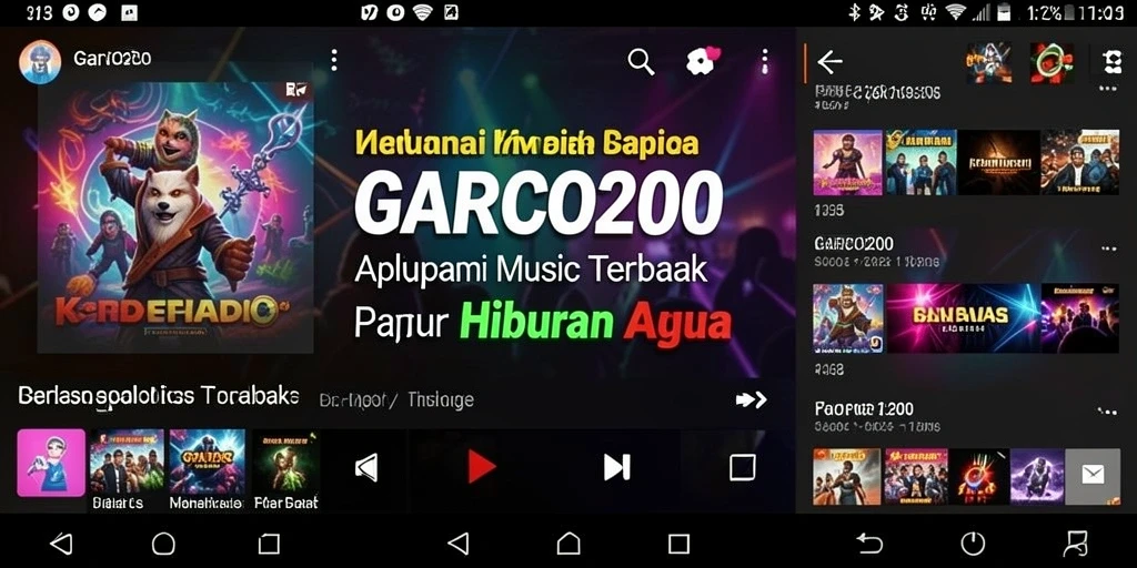 Tampilan gameplay GARCO200 yang menarik dan intuitif saat mendengarkan musik.