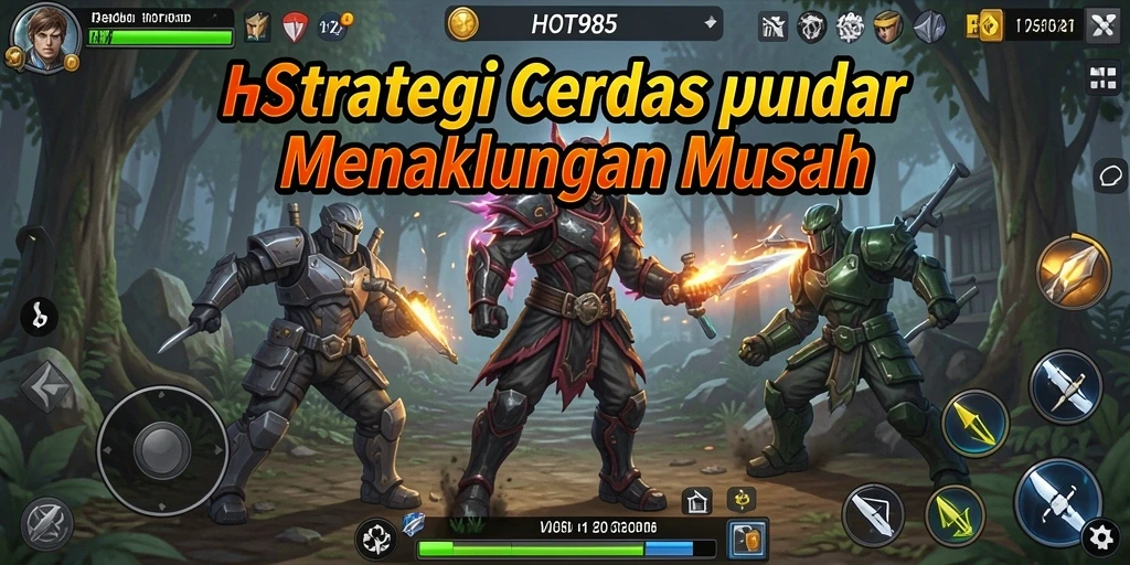 Tampilan gameplay seru HOT985 yang menonjolkan strategi pertempuran.