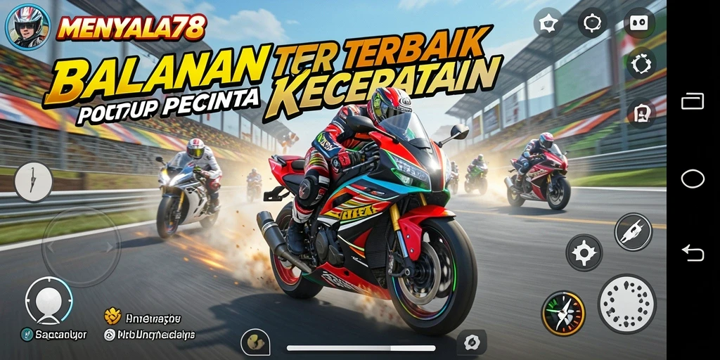 Tampilan menarik dari gameplay balapan motor MENYALA78 yang penuh aksi.