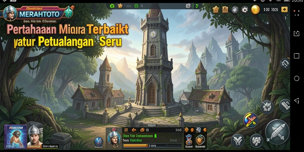 Tampilan gameplay seru dalam game Tower Defense MERAHTOTO.