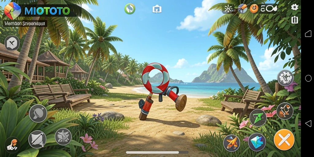 Tampilan gameplay MIOTOTO yang penuh warna dan menghibur.
