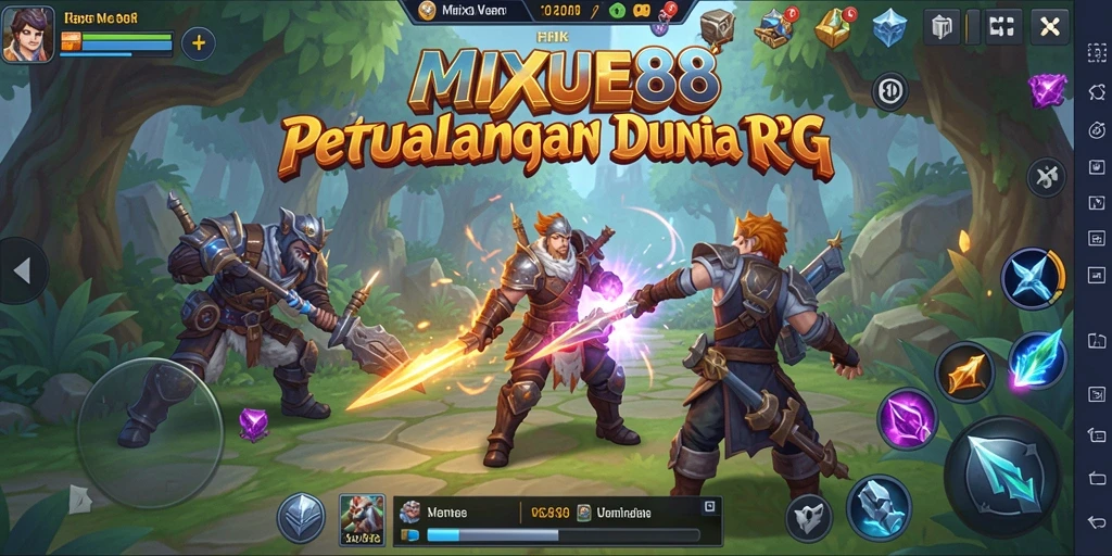 Screenshot MIXUE88 menampilkan aksi pertarungan yang seru dalam dunia RPG.