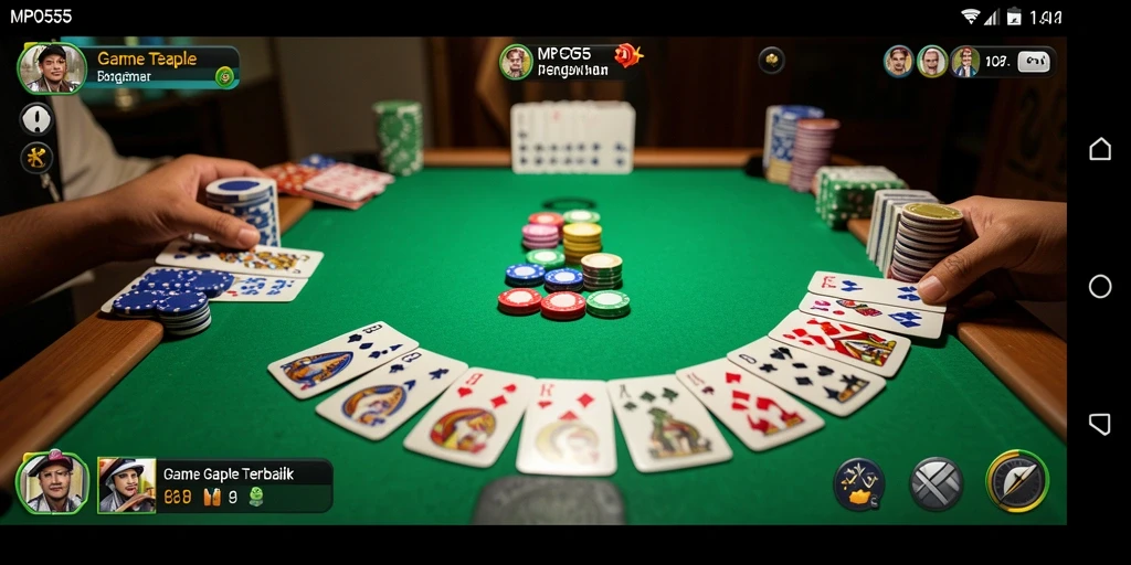 Tampilan seru dari gameplay Gaple di MPO555.