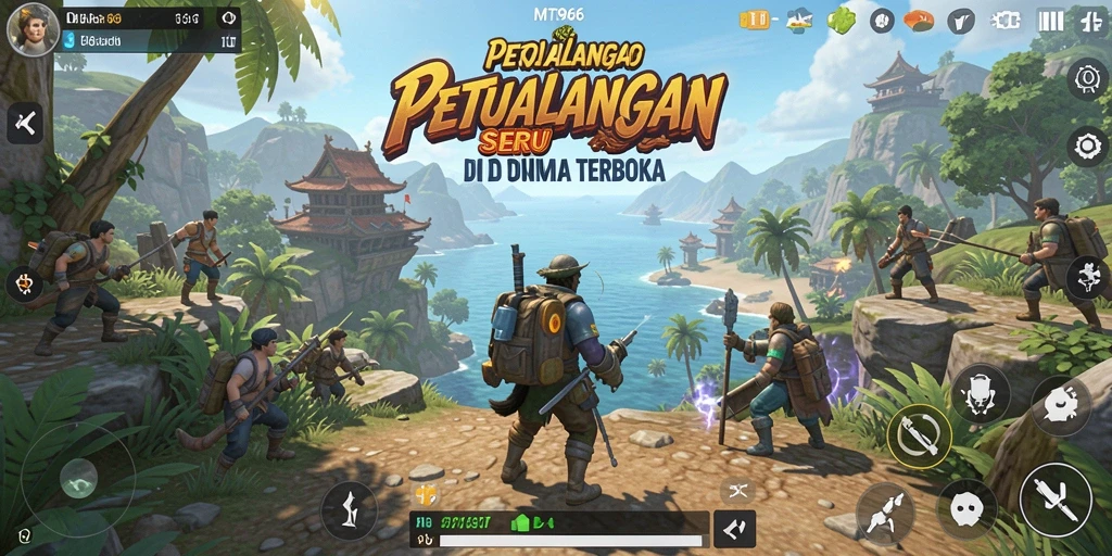 Screenshot gameplay MT966 menampilkan petualangan dalam dunia terbuka.