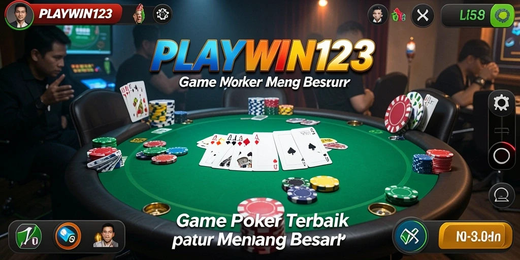 Screenshot gameplay Poker di PLAYWIN123 dengan suasana seru.
