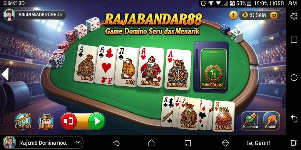 Screenshot gameplay RAJABANDAR88 yang menampilkan momen seru permainan domino.