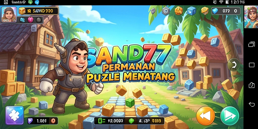 Tampilan gameplay SAND77 yang penuh warna dan menantang.