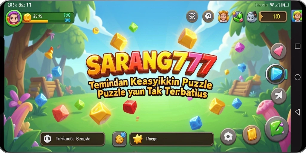Tampilan gameplay <strong>SARANG777</strong> yang penuh warna dan menantang puzzle.