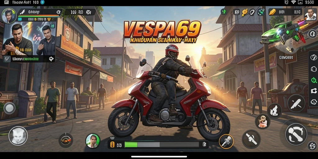 Tampilan antarmuka aplikasi VESPA69 yang sederhana dan informatif.