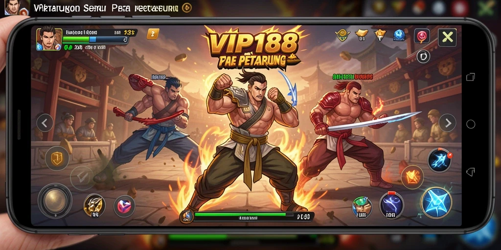 Tangkapan layar dari gameplay VIP188 yang menampilkan pertarungan seru antara karakter.