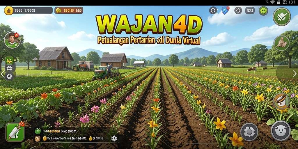 Gameplay menarik di WAJAN4D dengan bertani dan merawat tanaman.